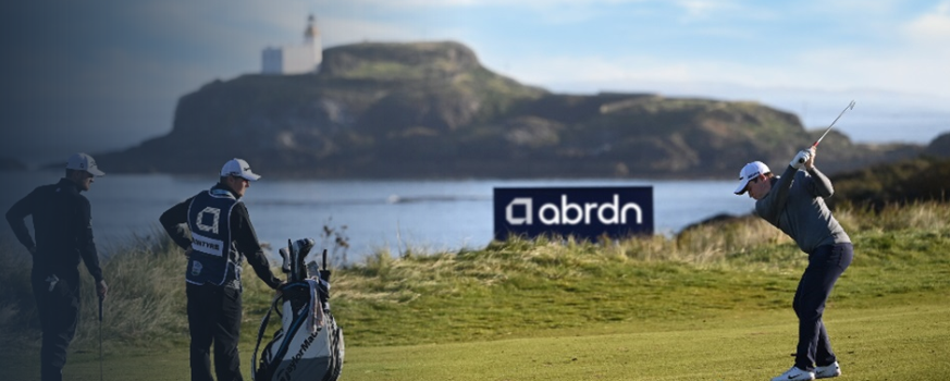 Golfer hitting a shot at the abrdn Scottish Open